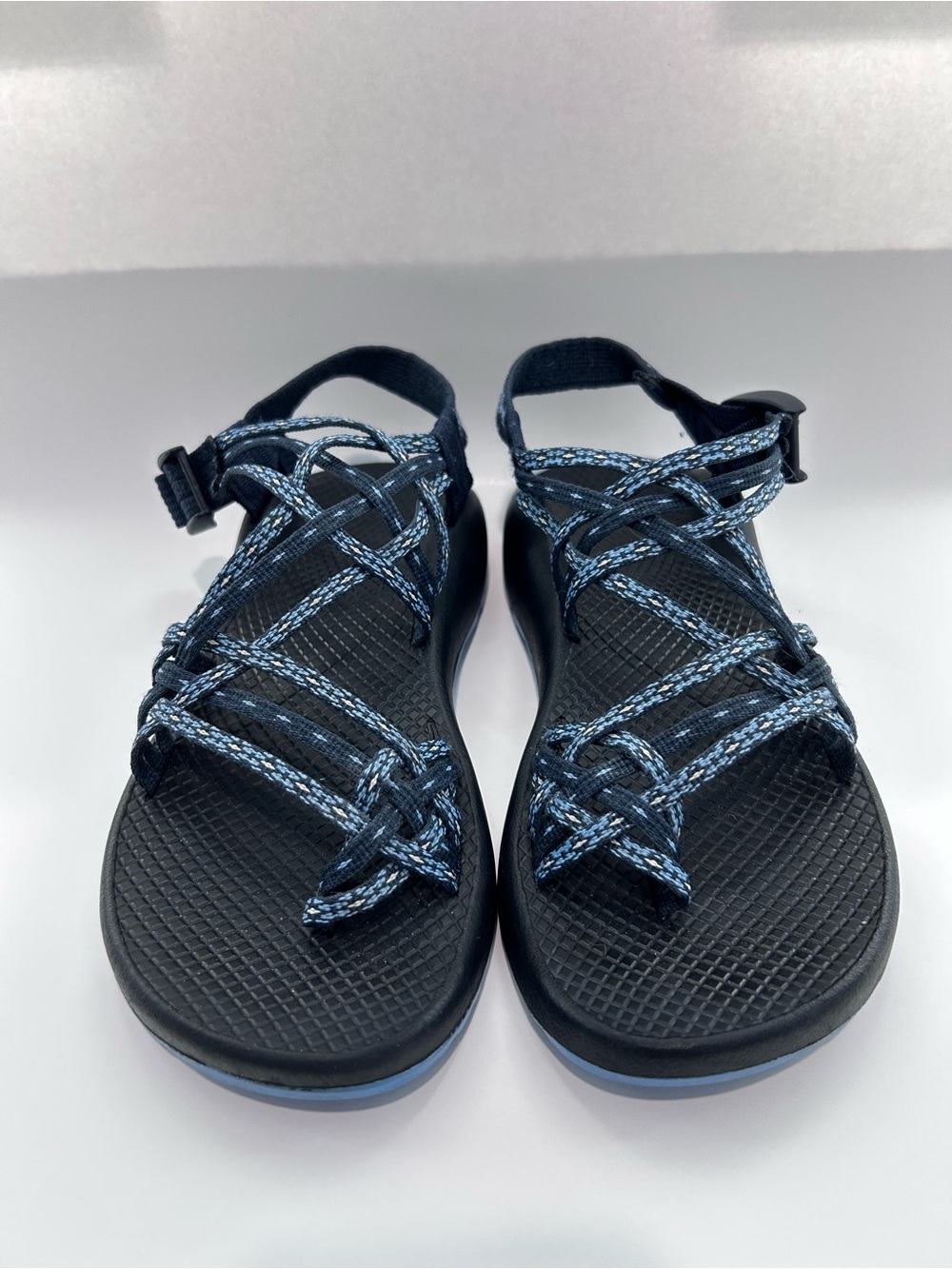 Chaco Black Sandals with Blue Accent Straps